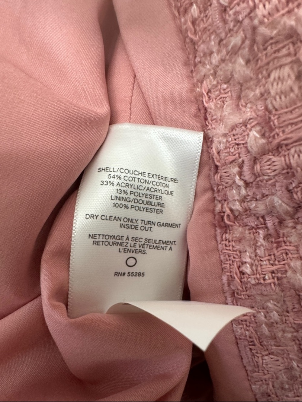 Express Pink Tweed Fringed Pocket Blazer - Picture 8 of 9